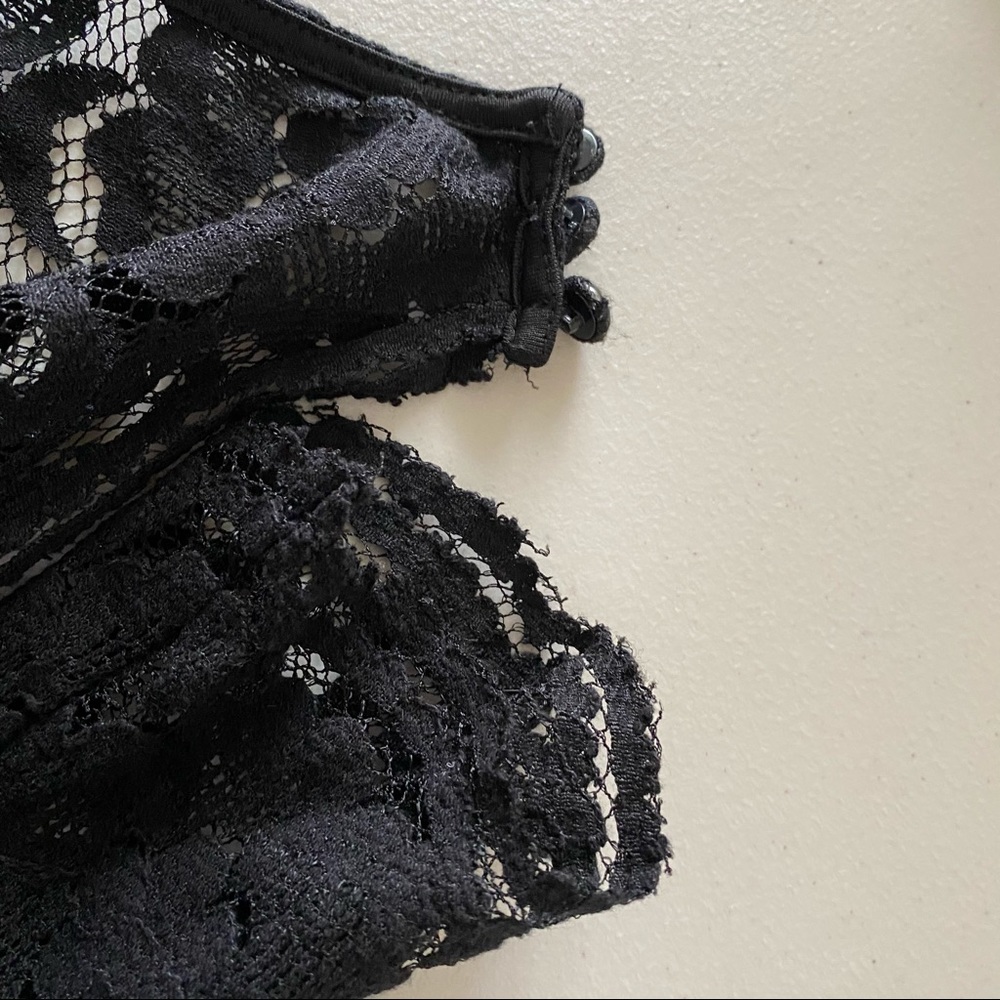 Long Black Jumpsuit W Stretch Lace Top & Low Back - Picture 11 of 16